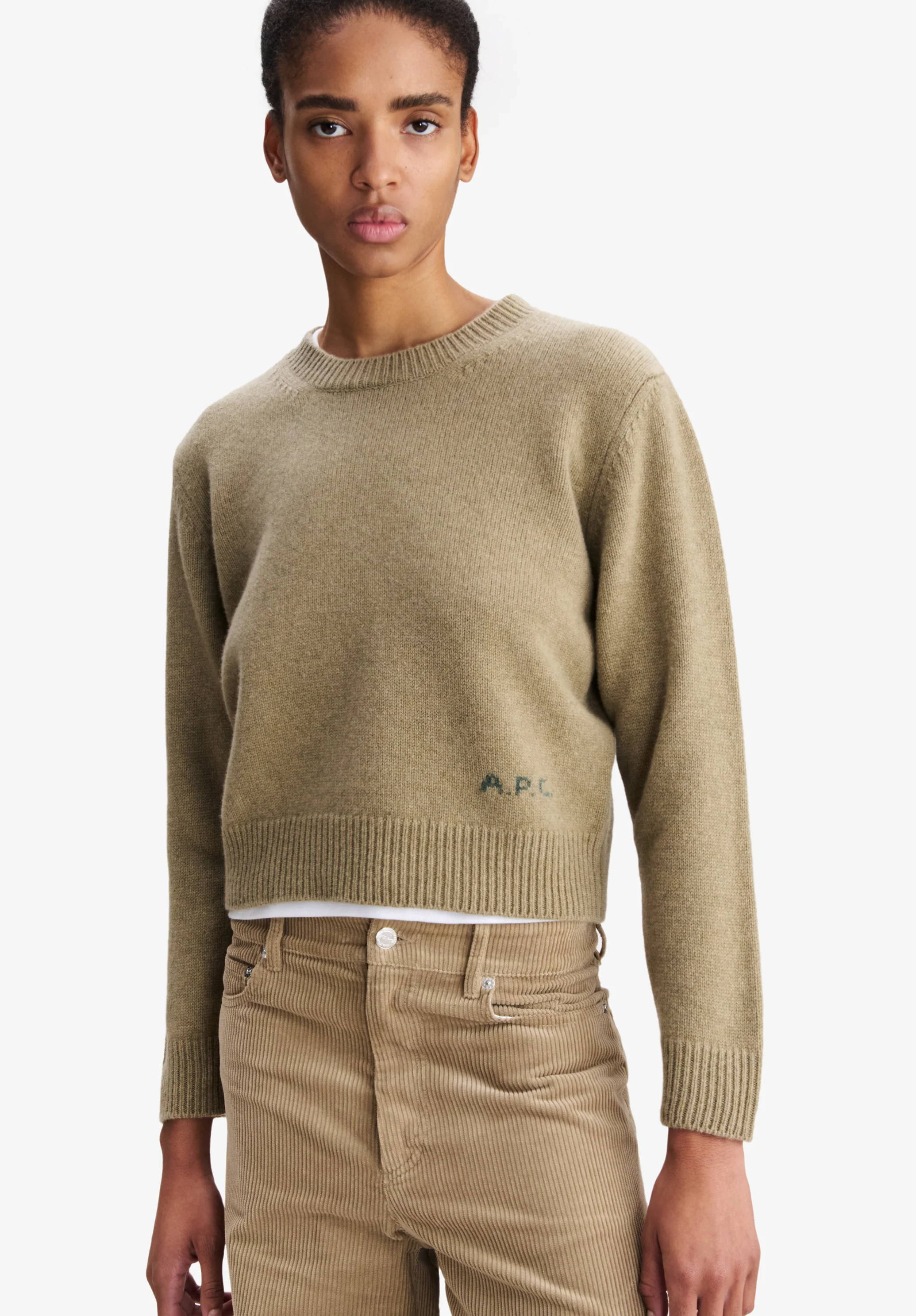 Beige boxy wool sweater - Image 4