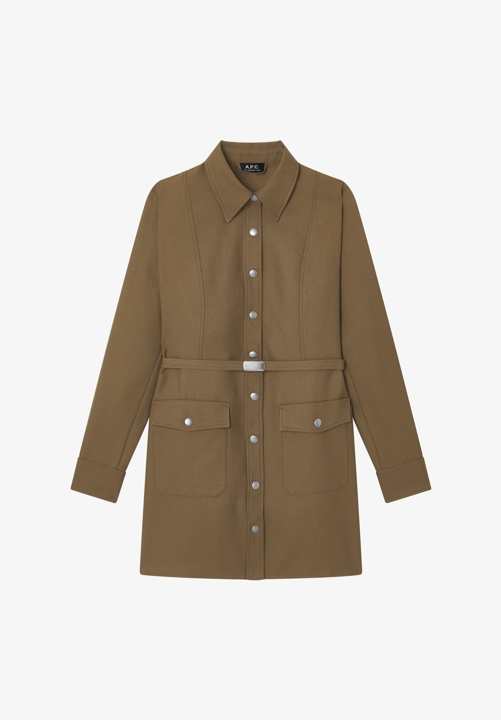 Belted shirt-dress