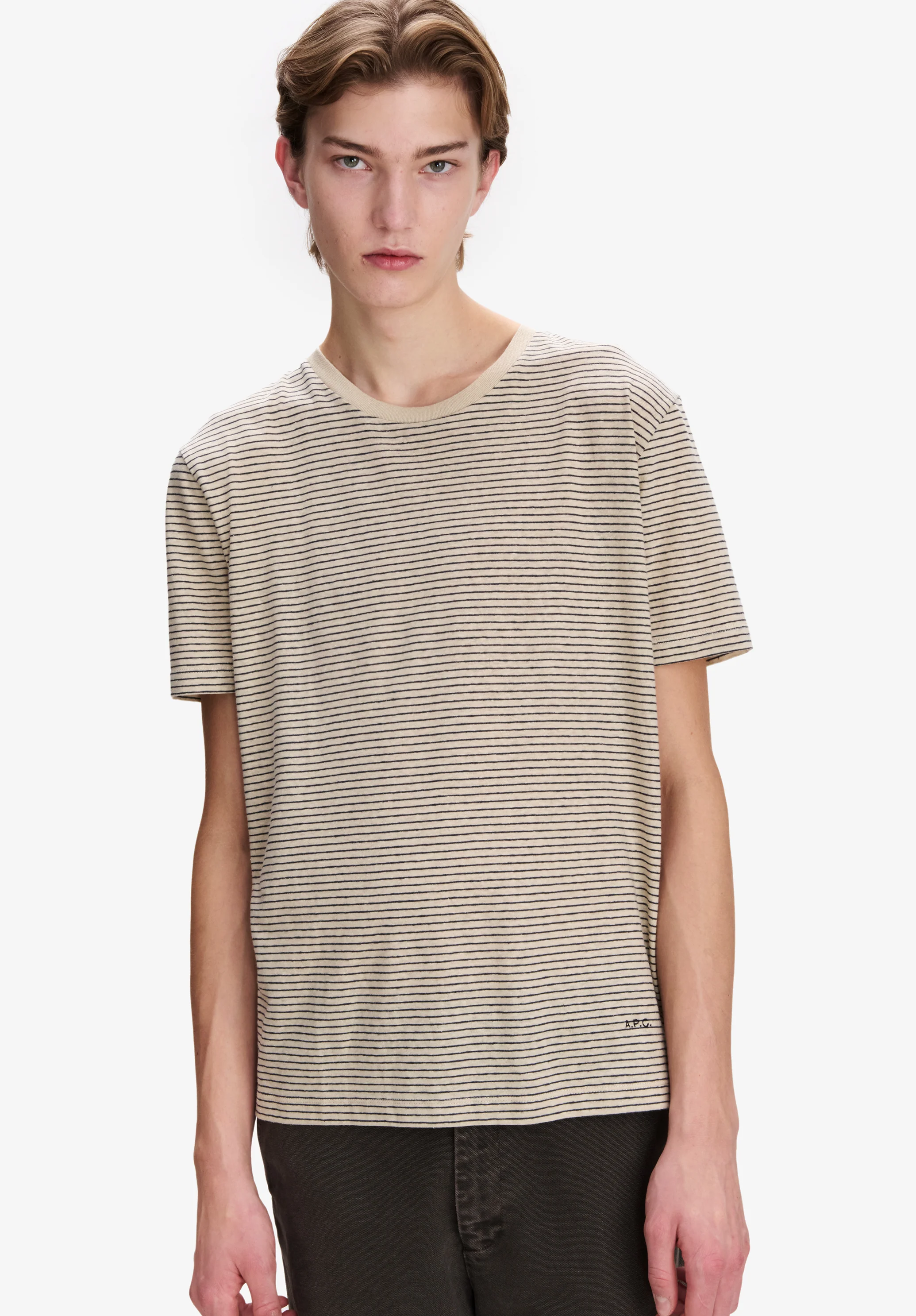 Ecru t-shirt with black stripes - Image 4