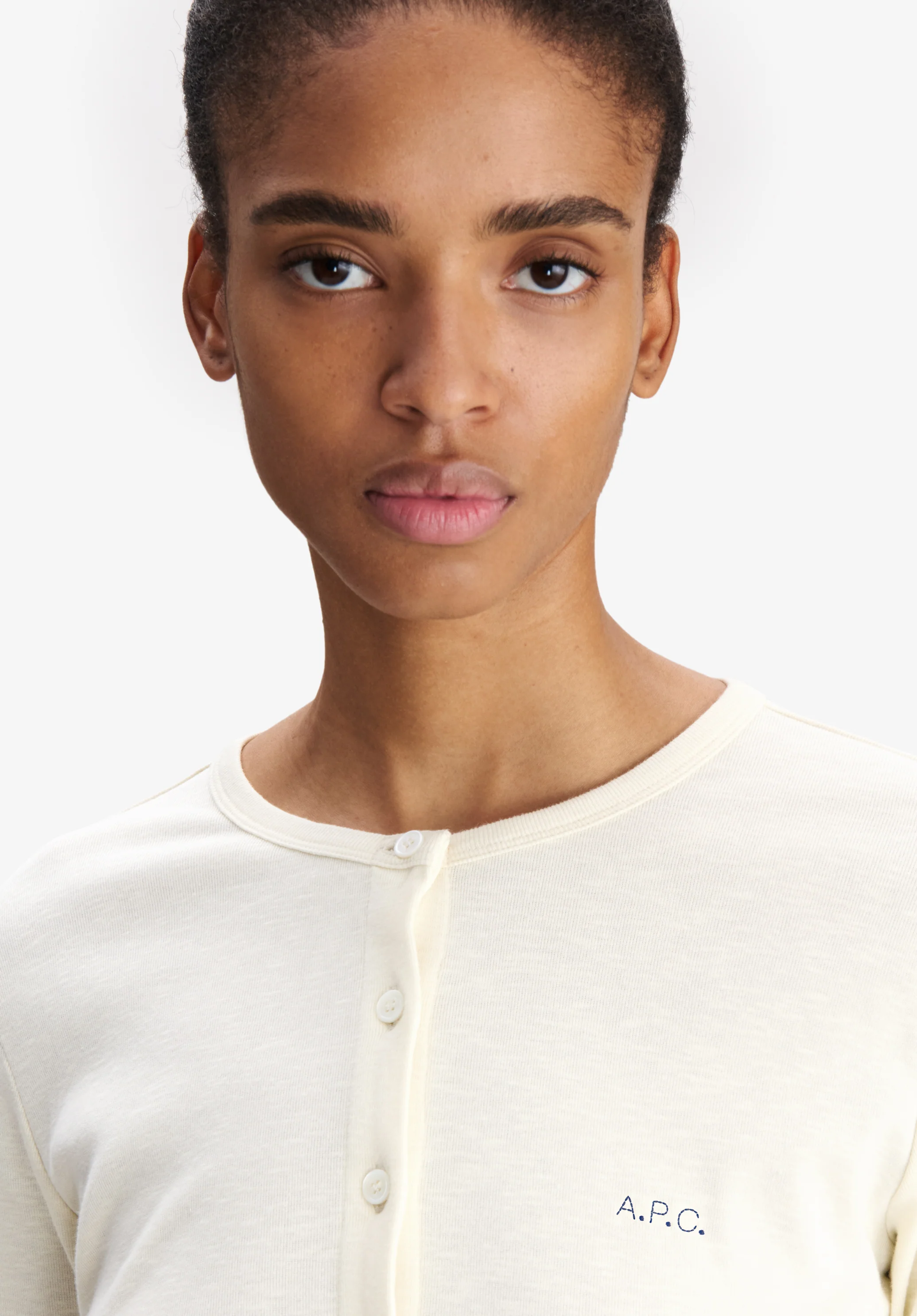 Fitted ecru cardigan with A.P.C. micro-logo - Image 4