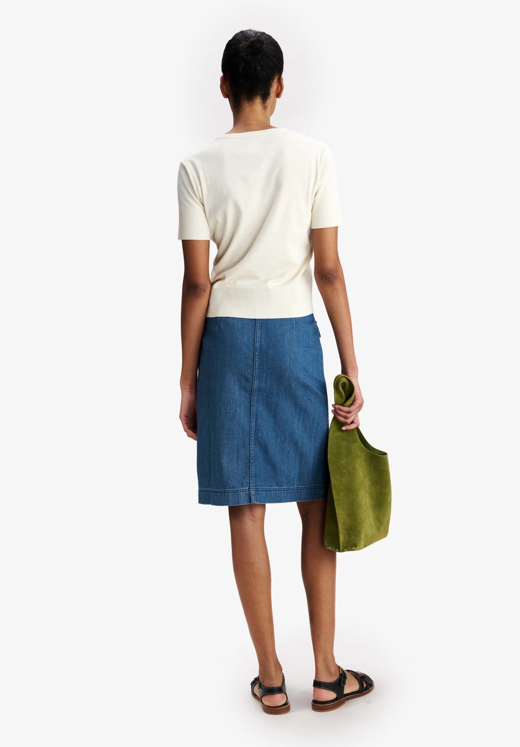 Fitted ecru t-shirt with A.P.C. micro-logo - Image 3
