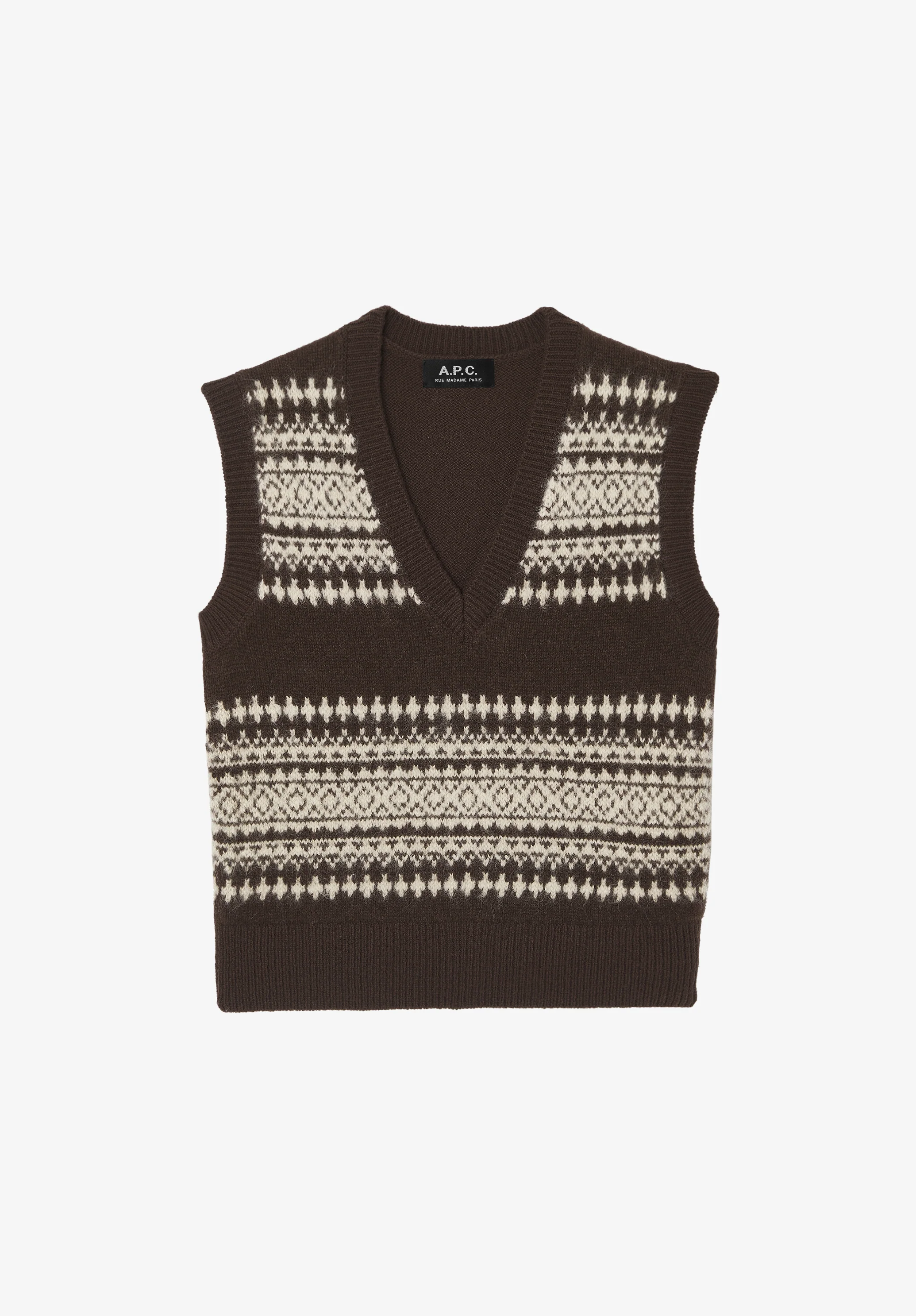 Jacquard sleeveless jumper