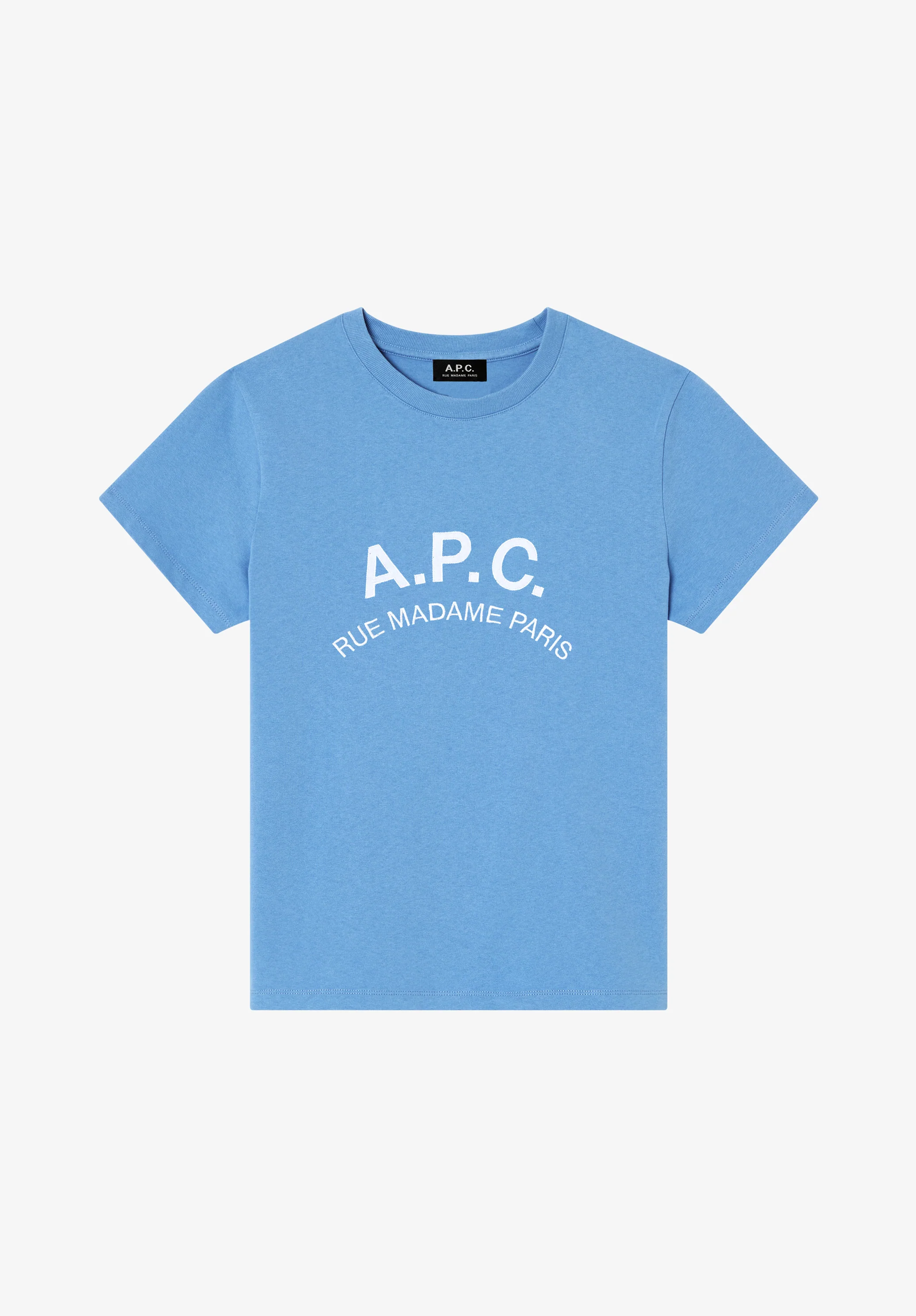 Light blue t-shirt with vintage-effect A.P.C. logo