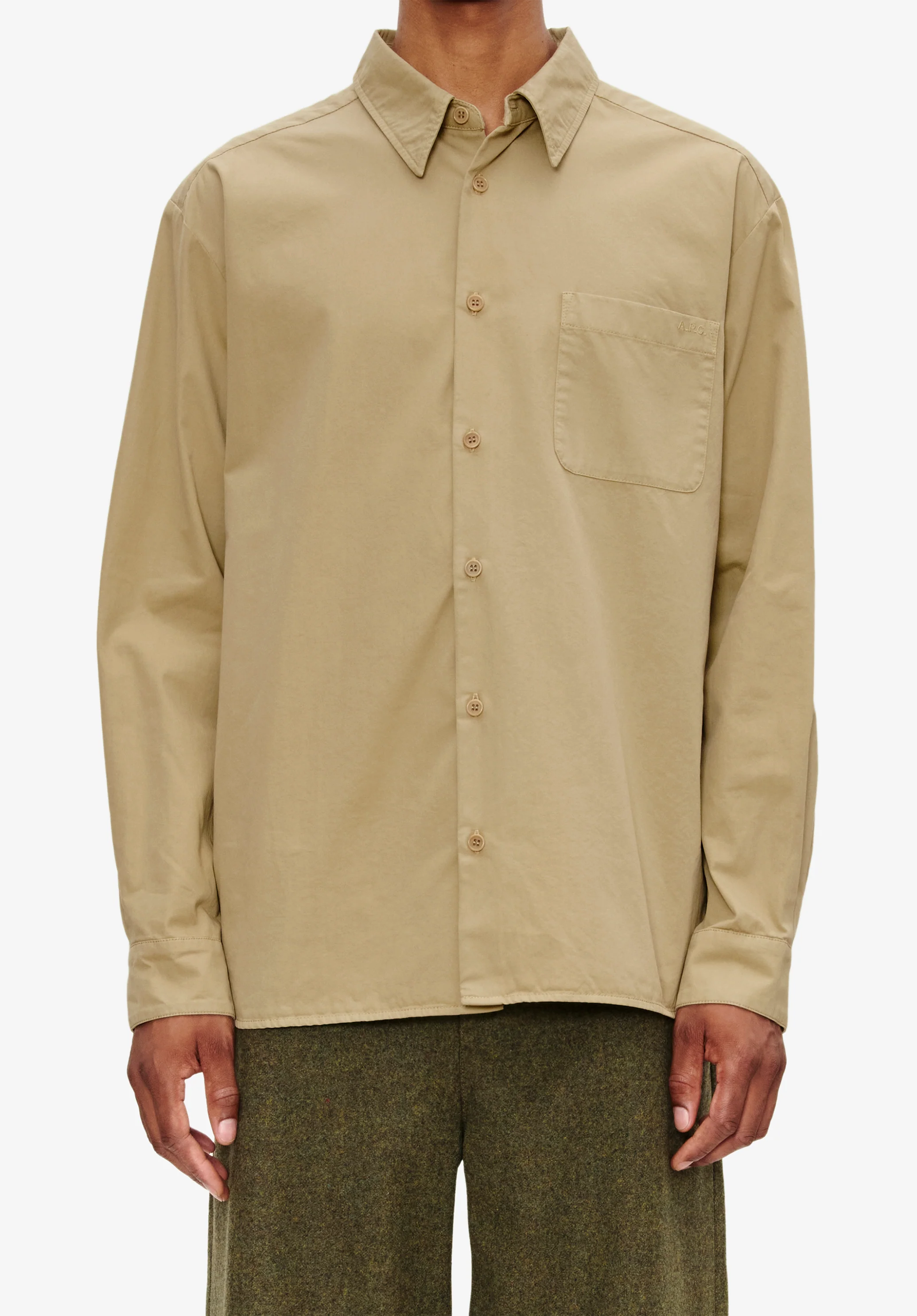 Loose-fit gabardine shirt - Image 4
