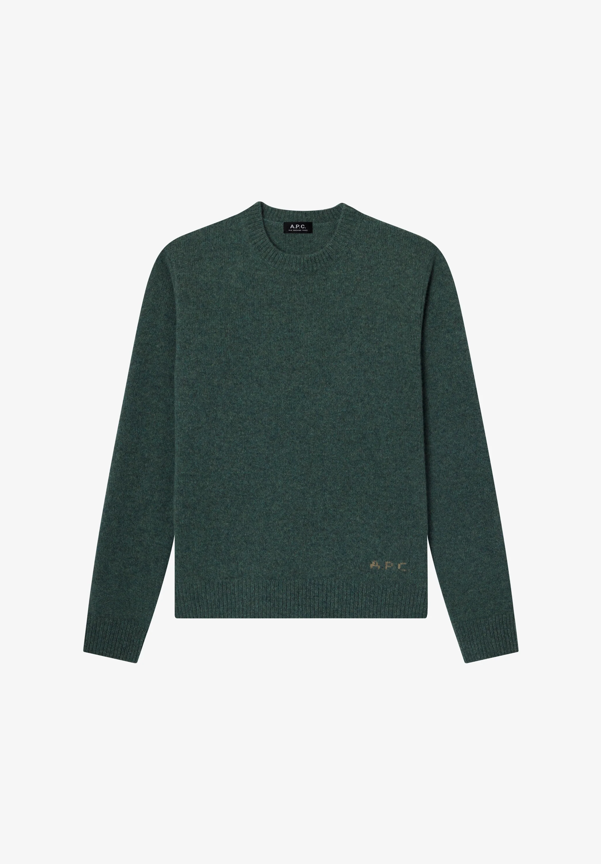 Loose heather green wool sweater