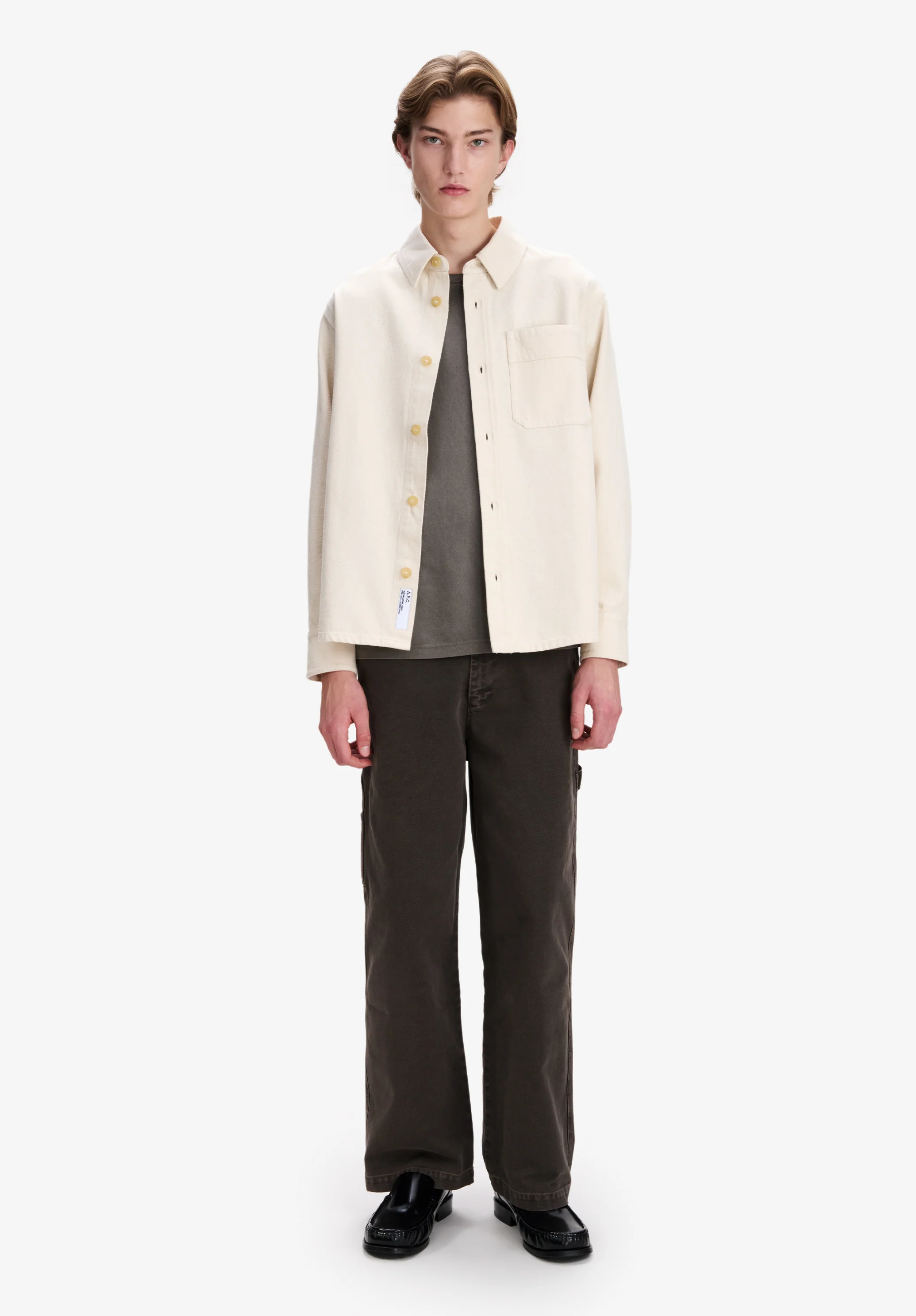 Loose off-white denim overshirt - Image 2