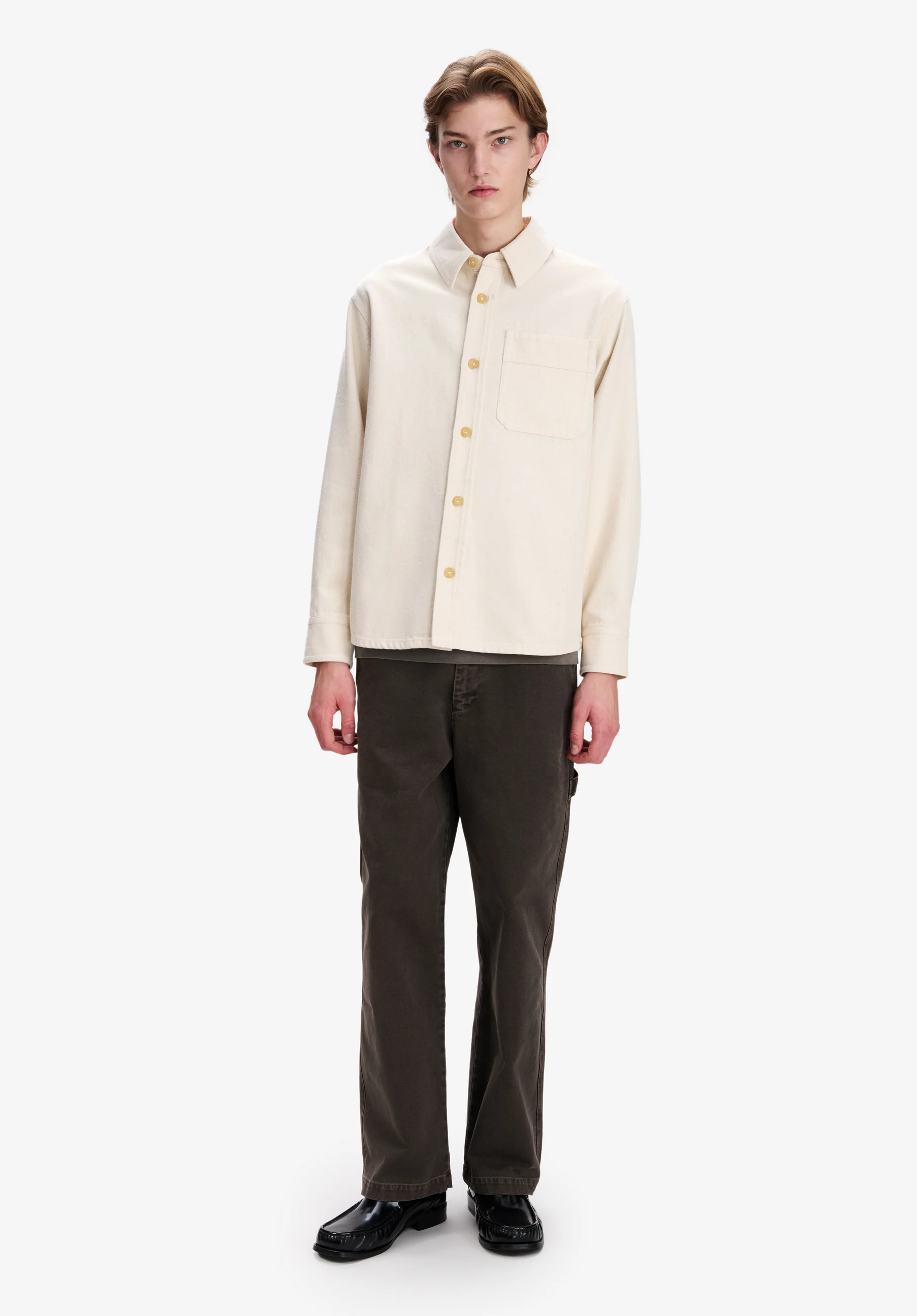 Loose off-white denim overshirt - Image 4
