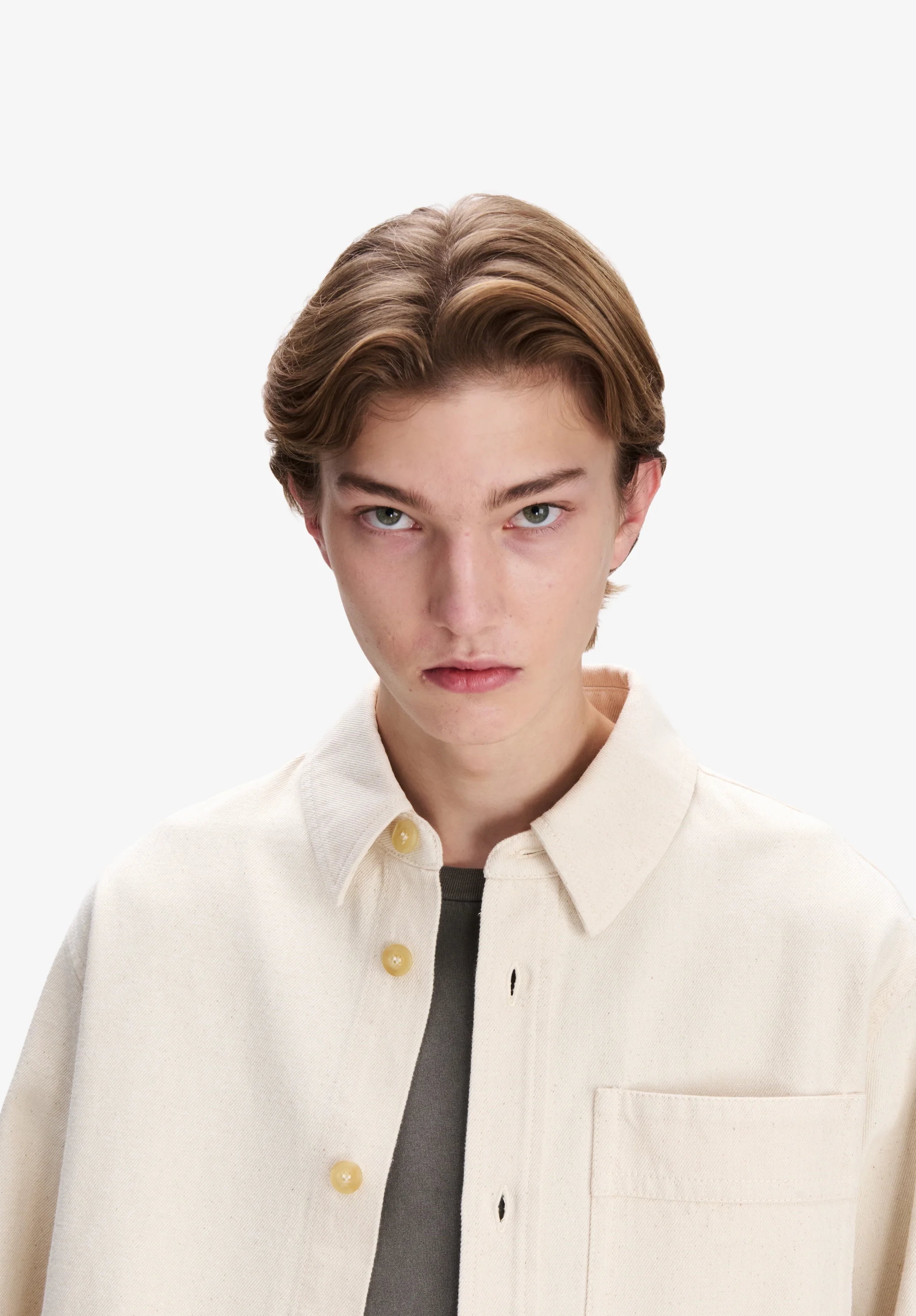 Loose off-white denim overshirt - Image 5