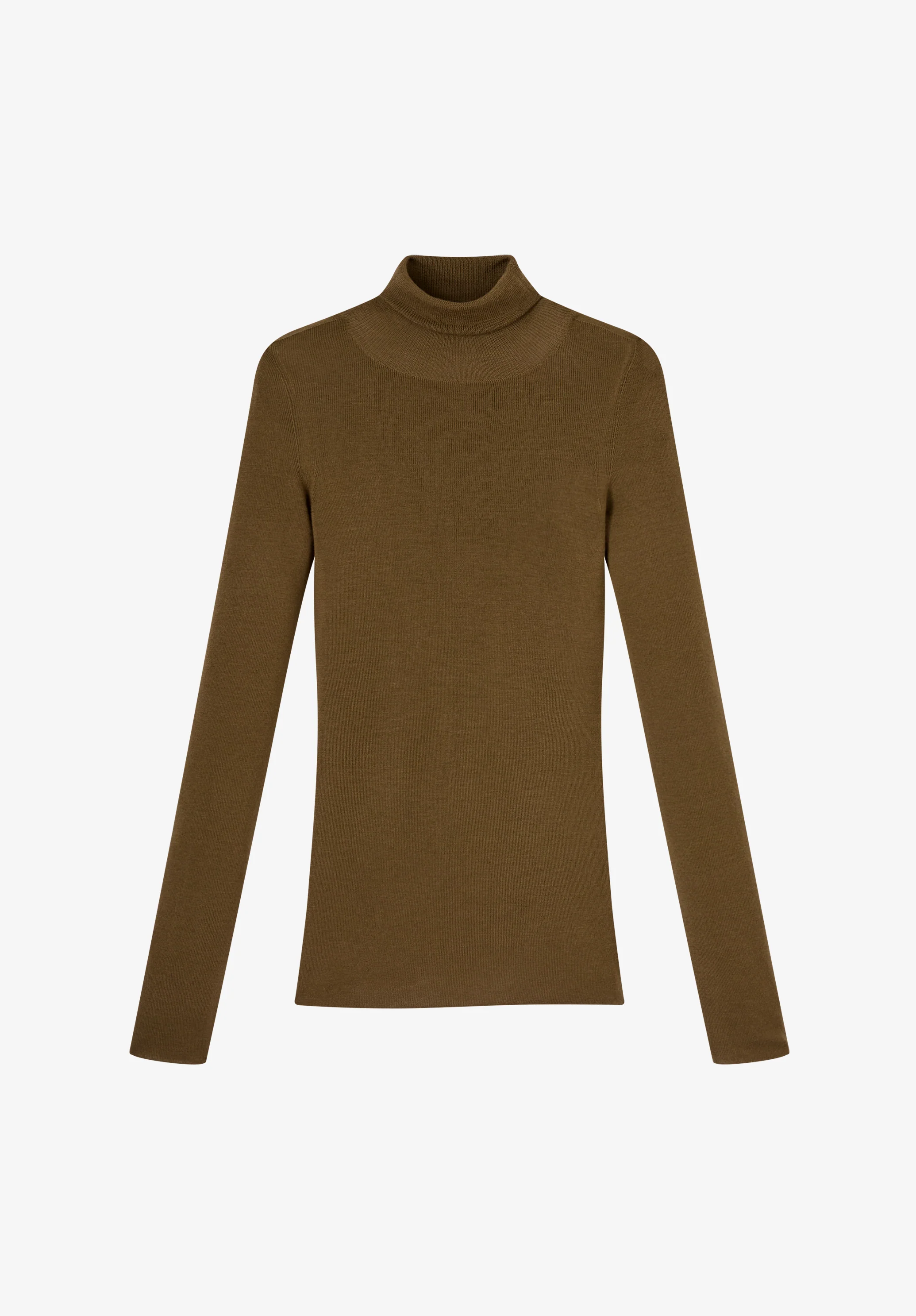 Narrow-rib polo neck jumper