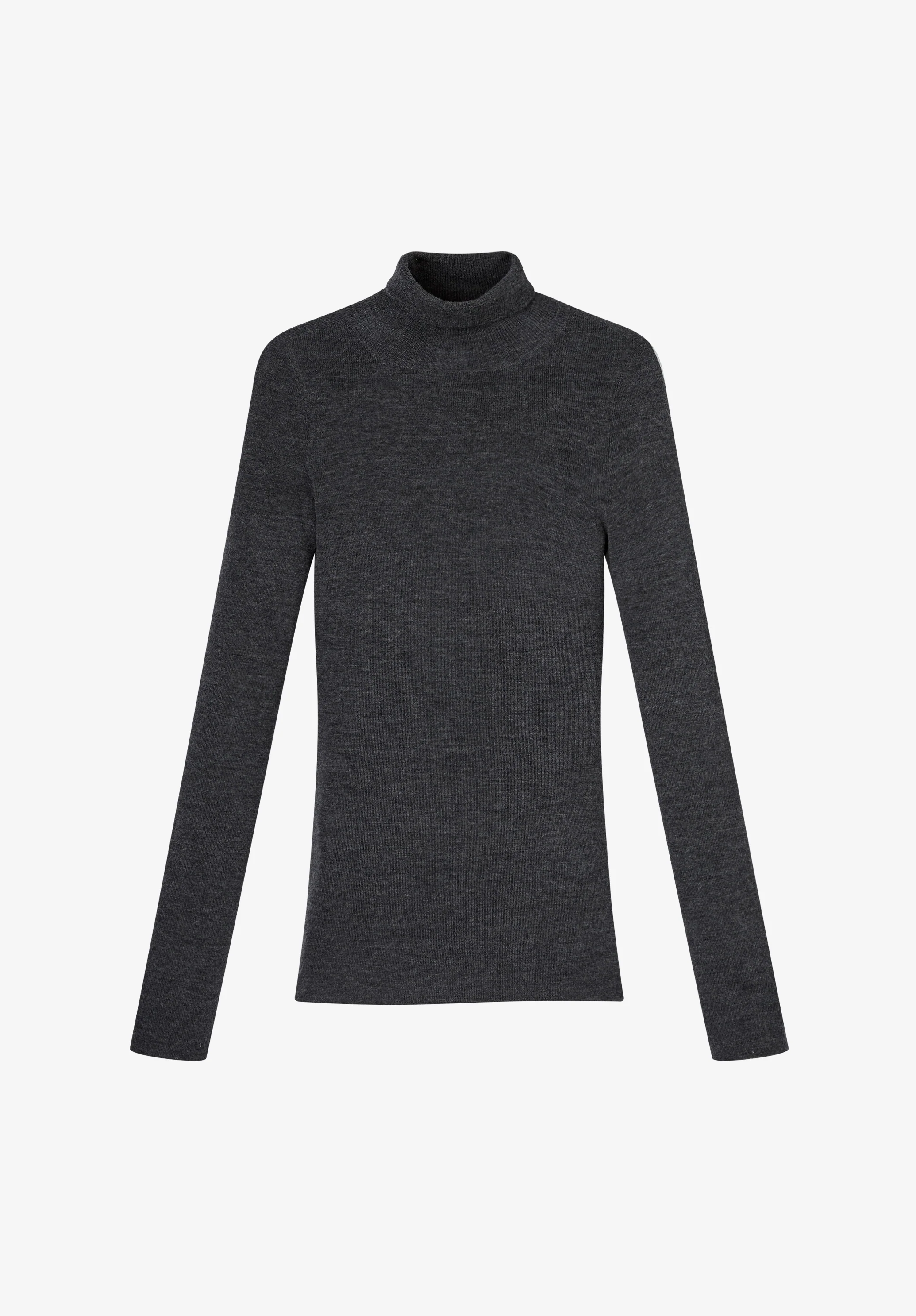 Narrow-rib polo neck jumper