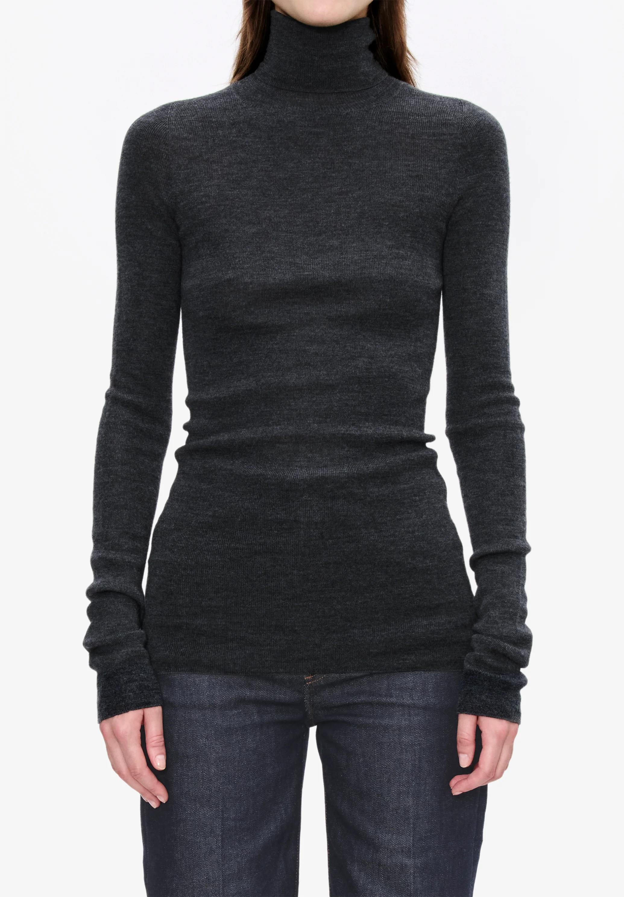 Narrow-rib polo neck jumper - Image 4
