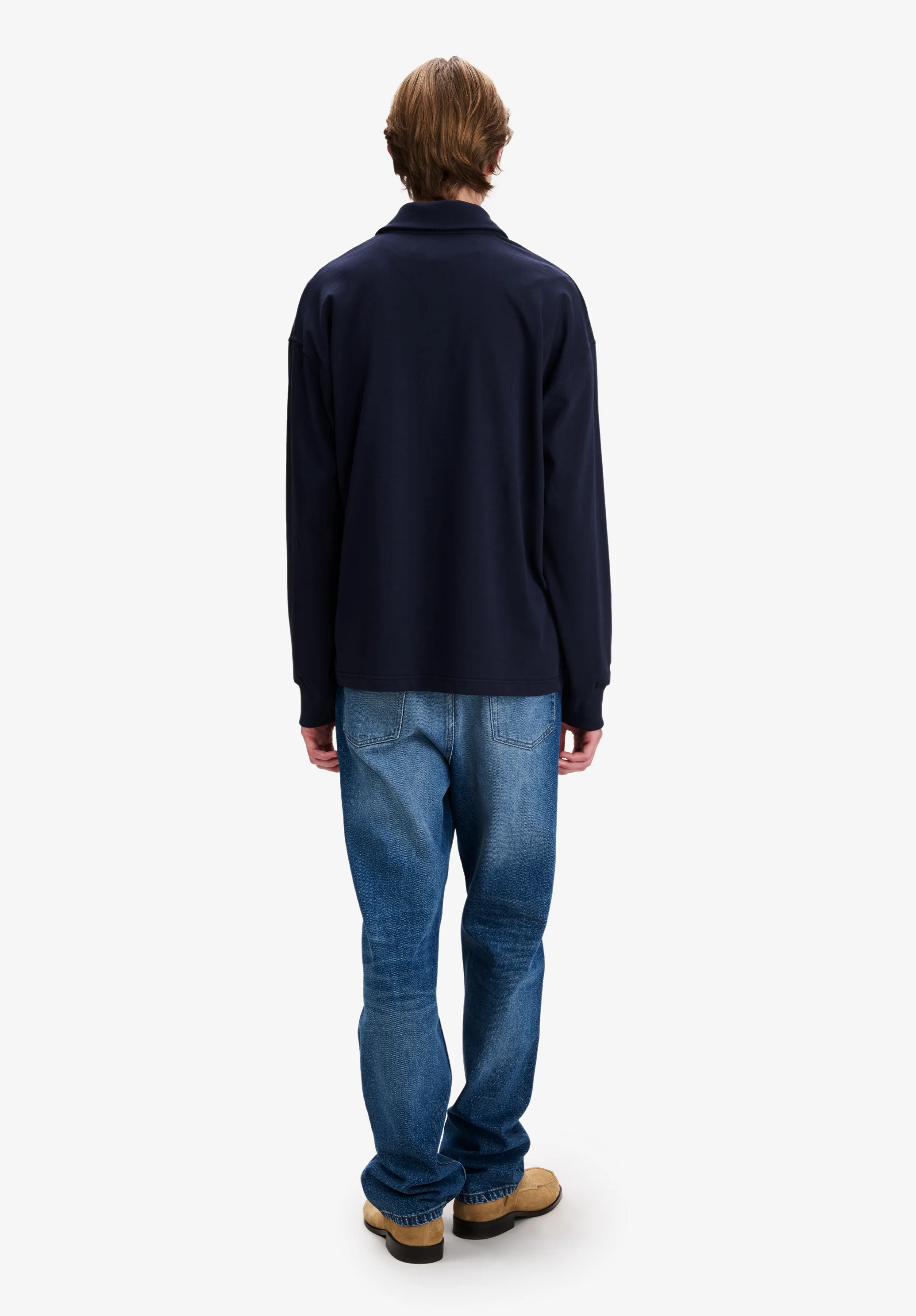Navy blue A.P.C. rugby polo - Image 3