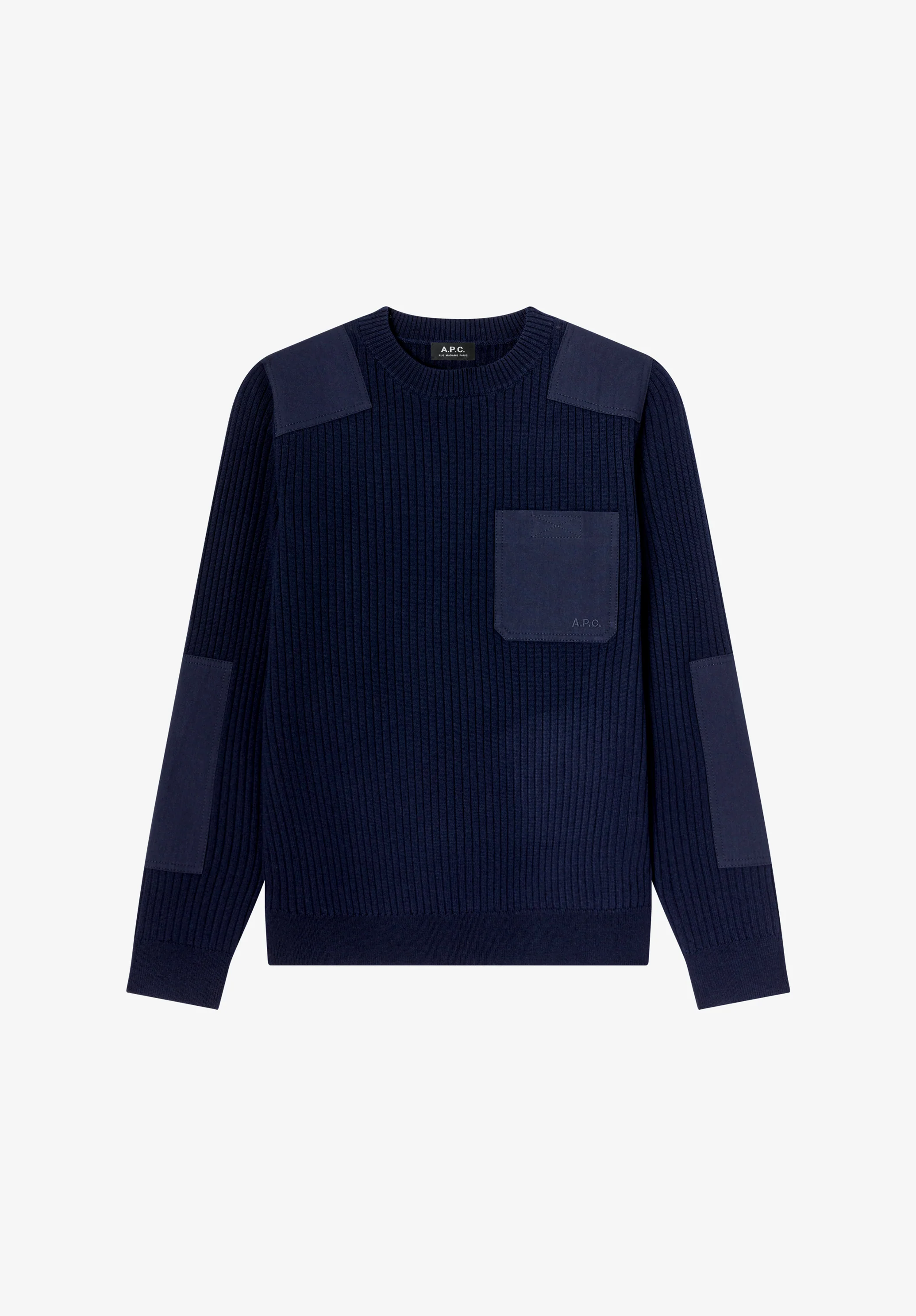 Navy blue merino wool military sweater