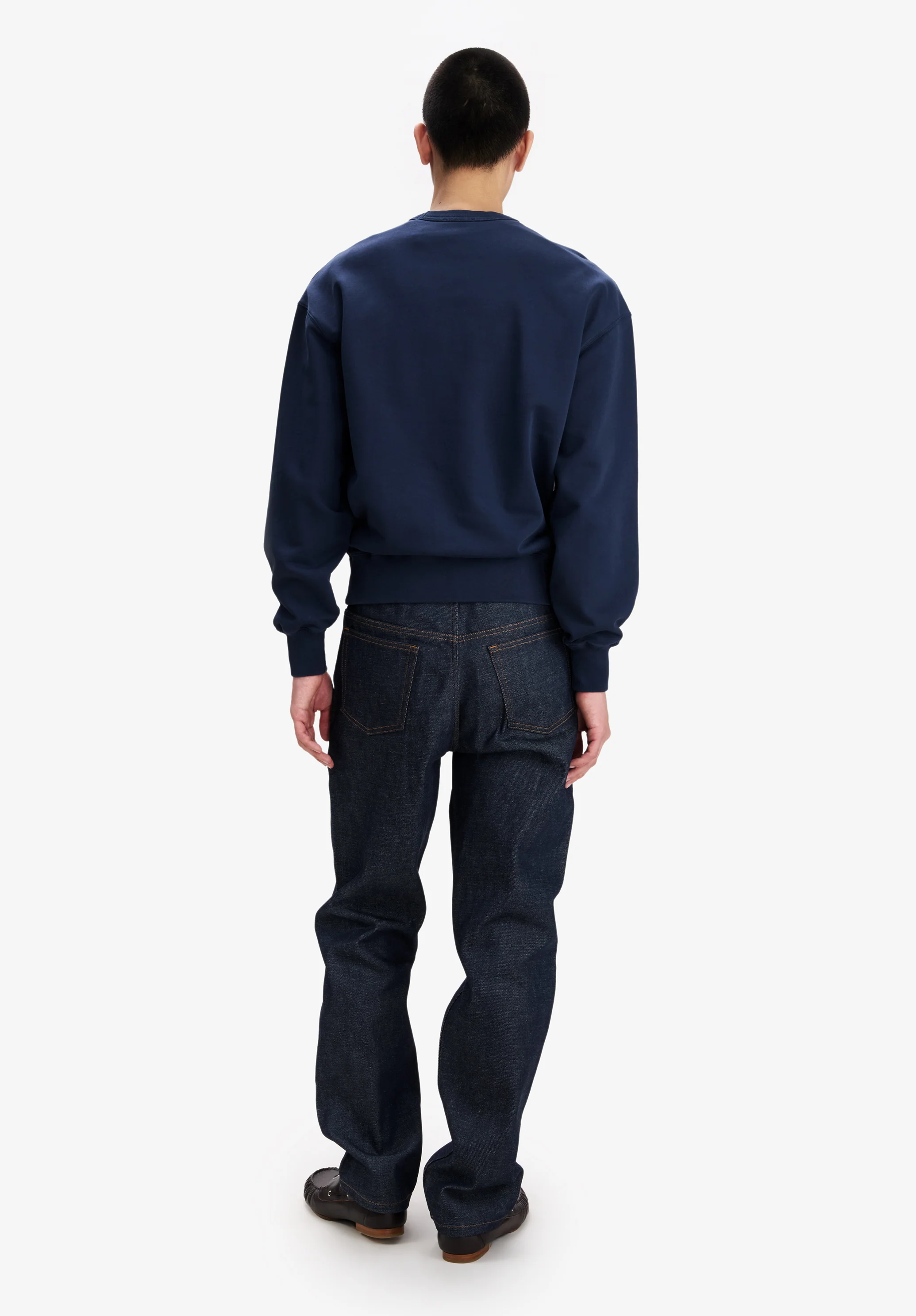 Navy blue sweatshirt with vintage-effect A.P.C. logo - Image 3