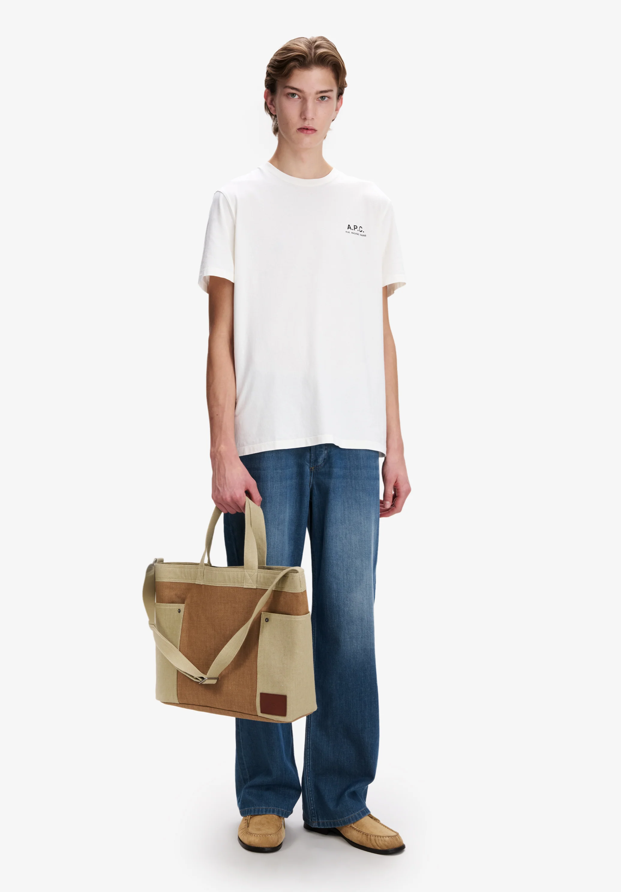 Off-white t-shirt with A.P.C. Rue Madame logo - Image 2