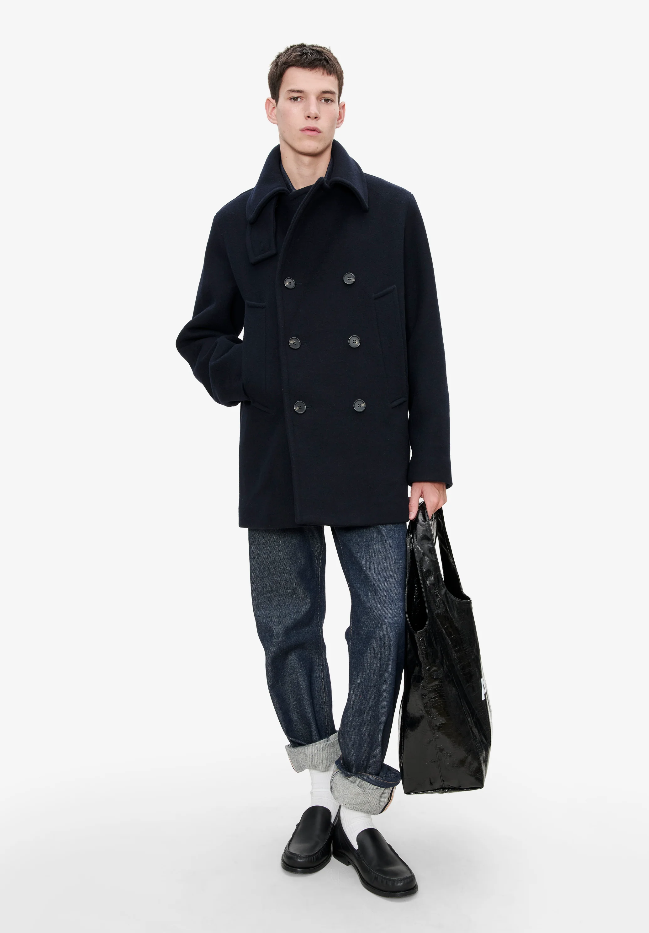 Recycled wool pea coat - Image 3