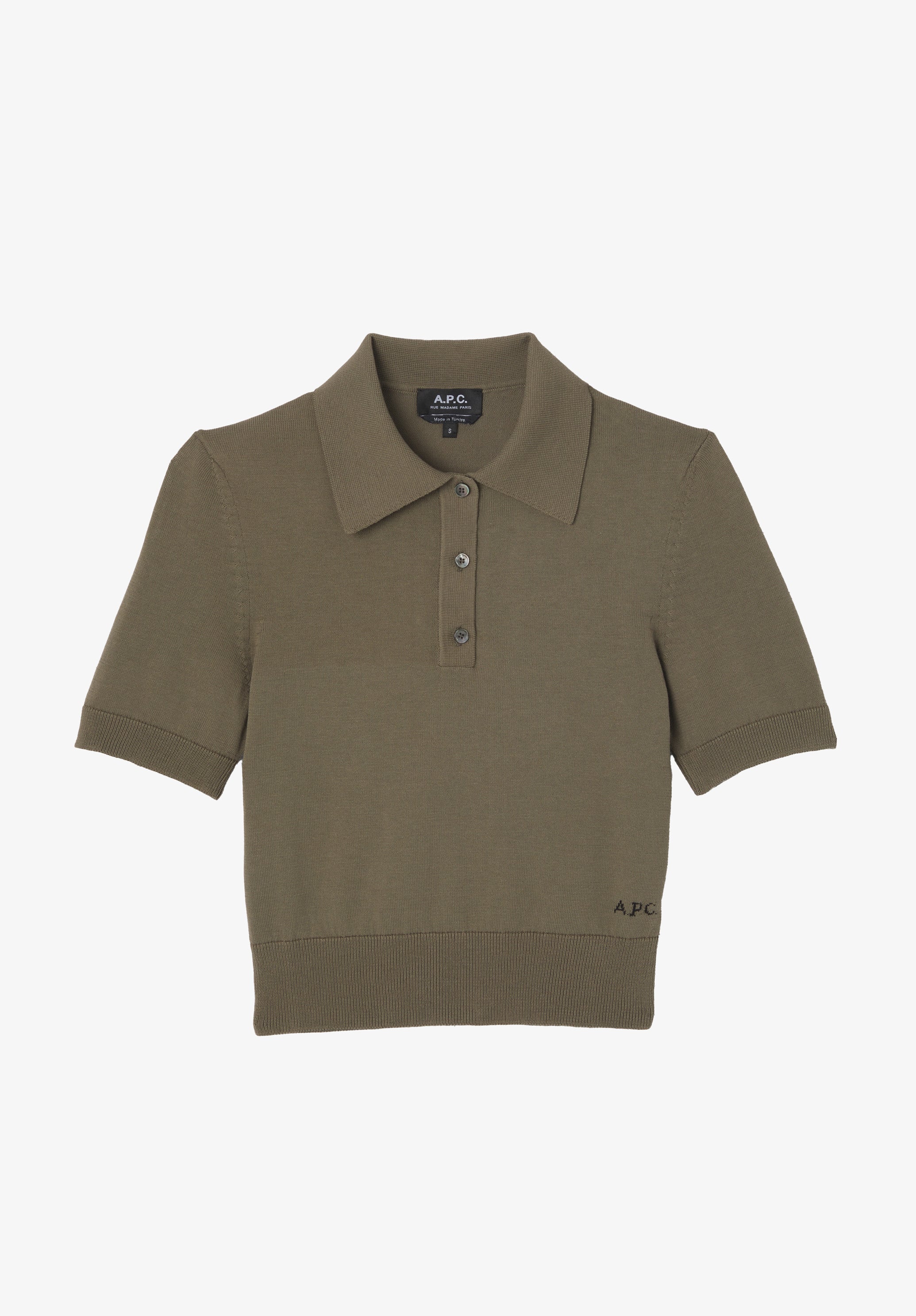 Solid-colour polo shirt in cotton crepe