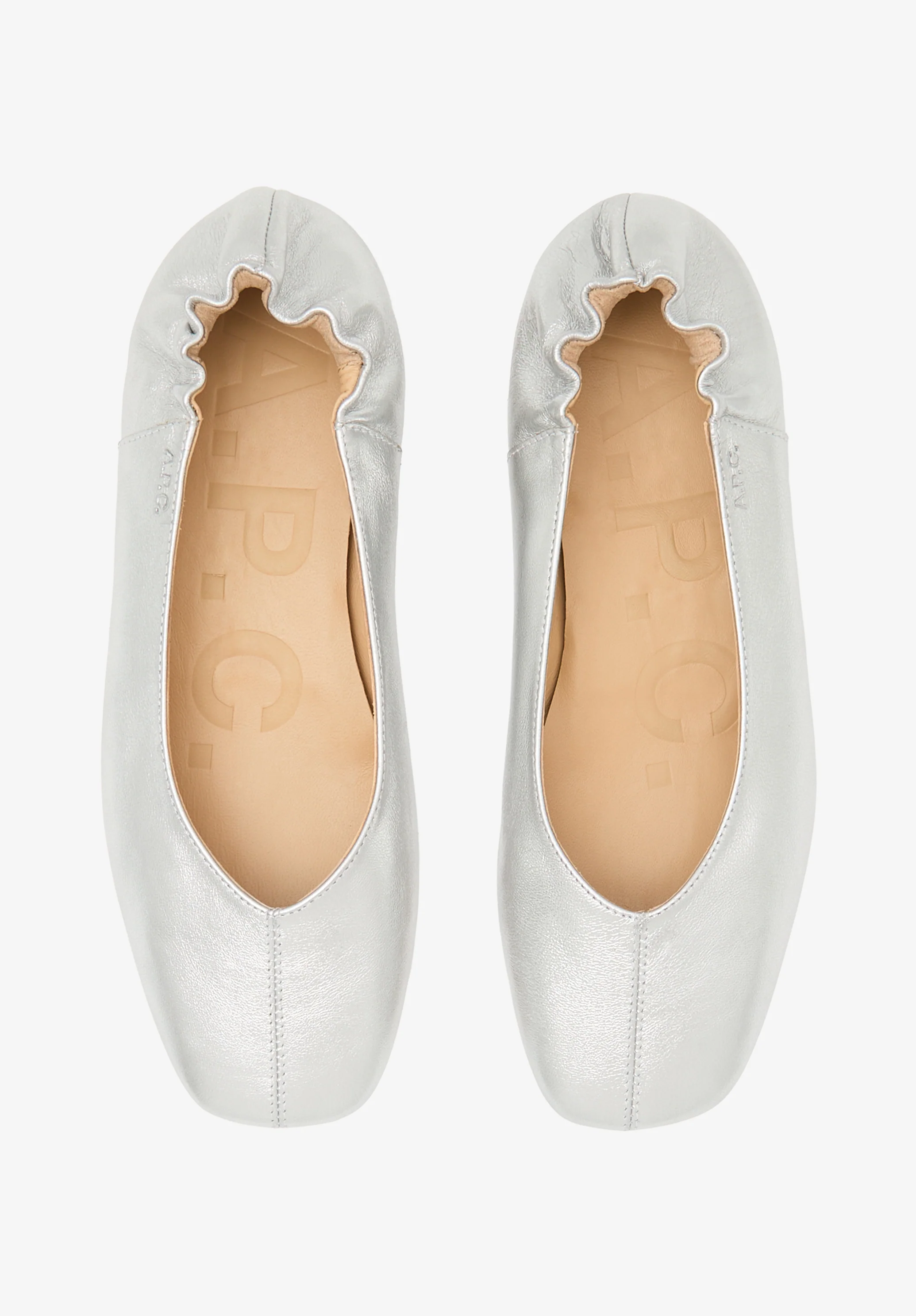 Square-toe leather ballet flats - Image 2