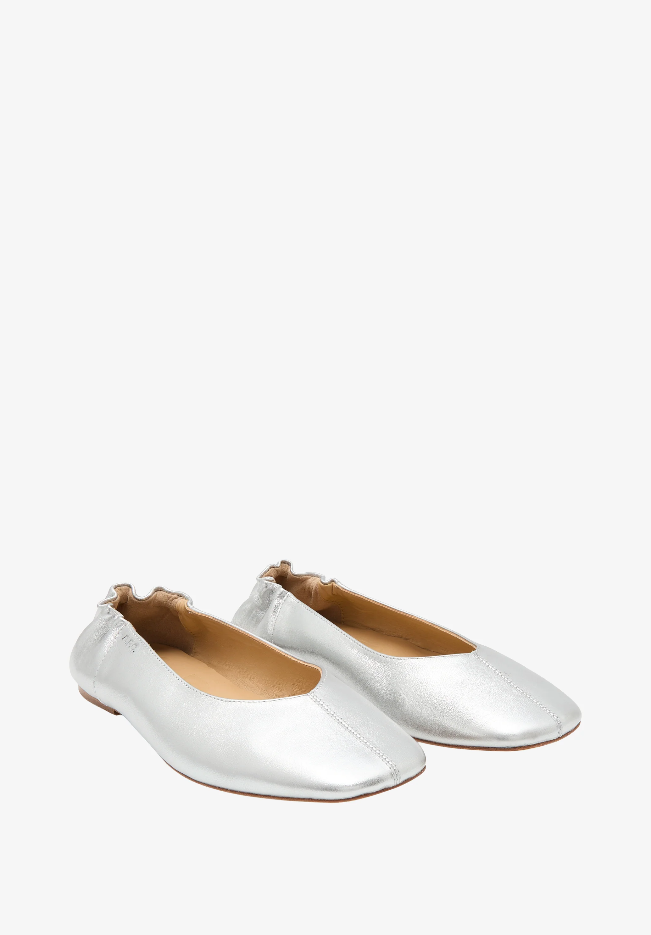 Square-toe leather ballet flats - Image 3