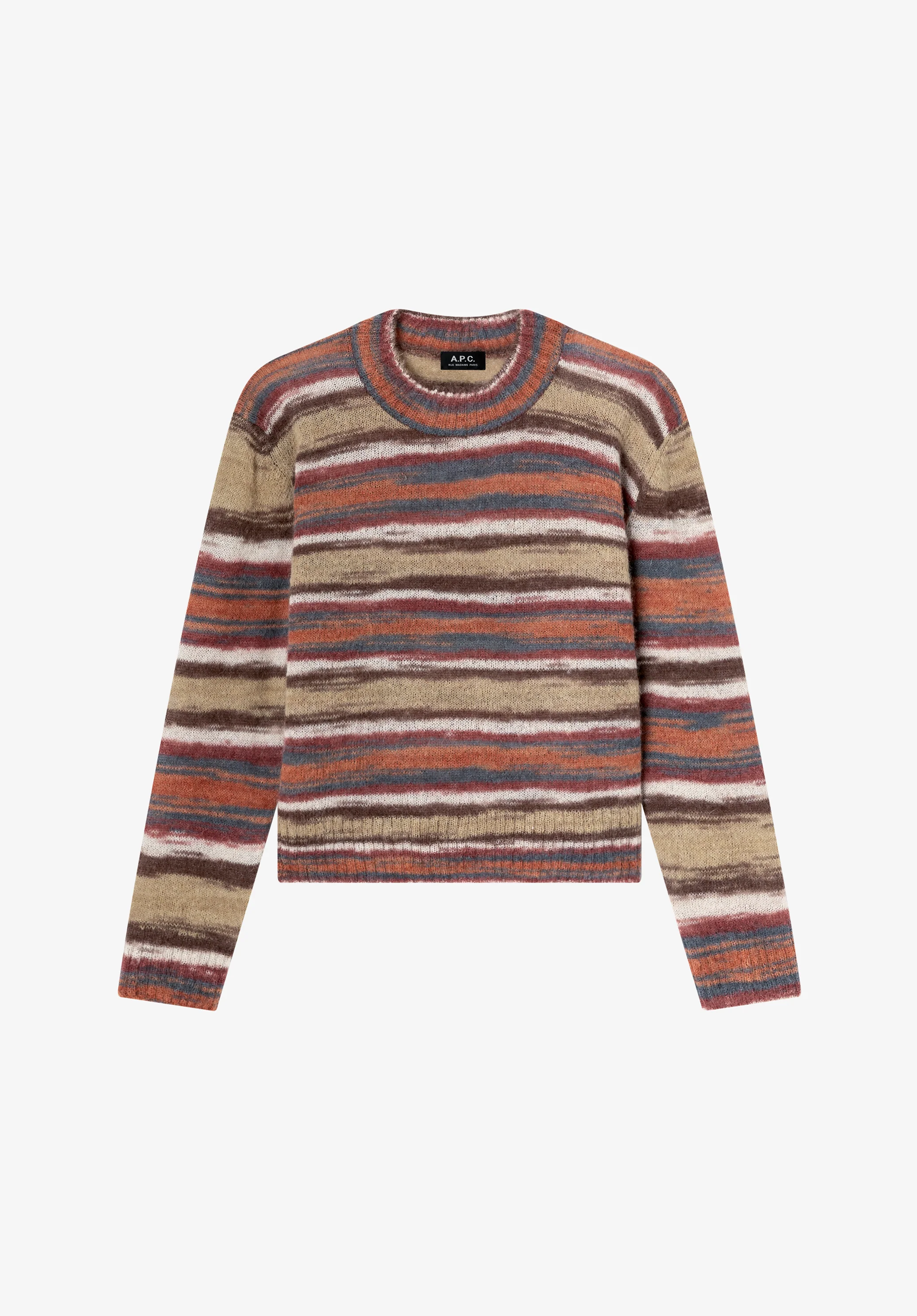 Striped brown alpaca sweater