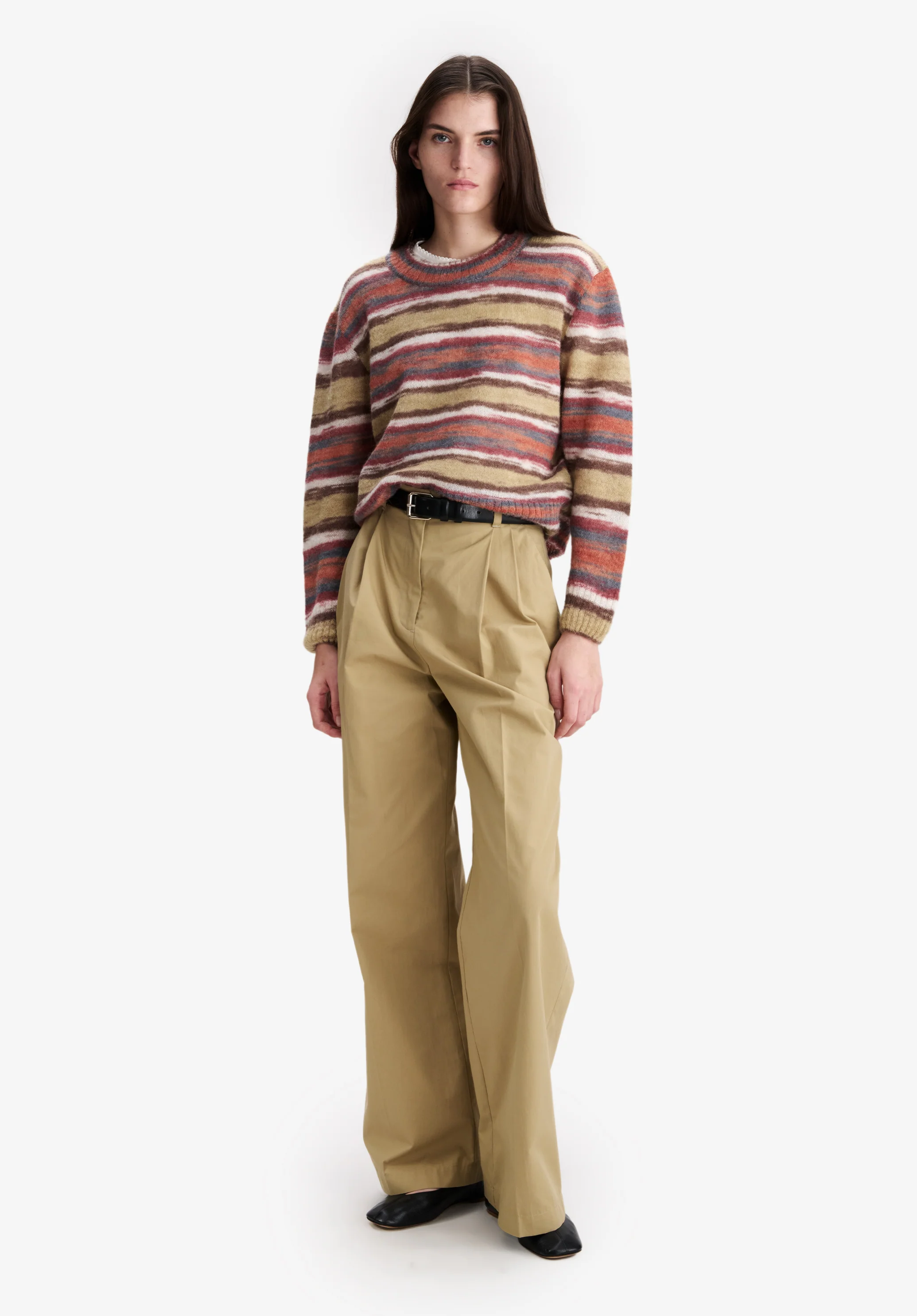 Striped brown alpaca sweater - Image 2