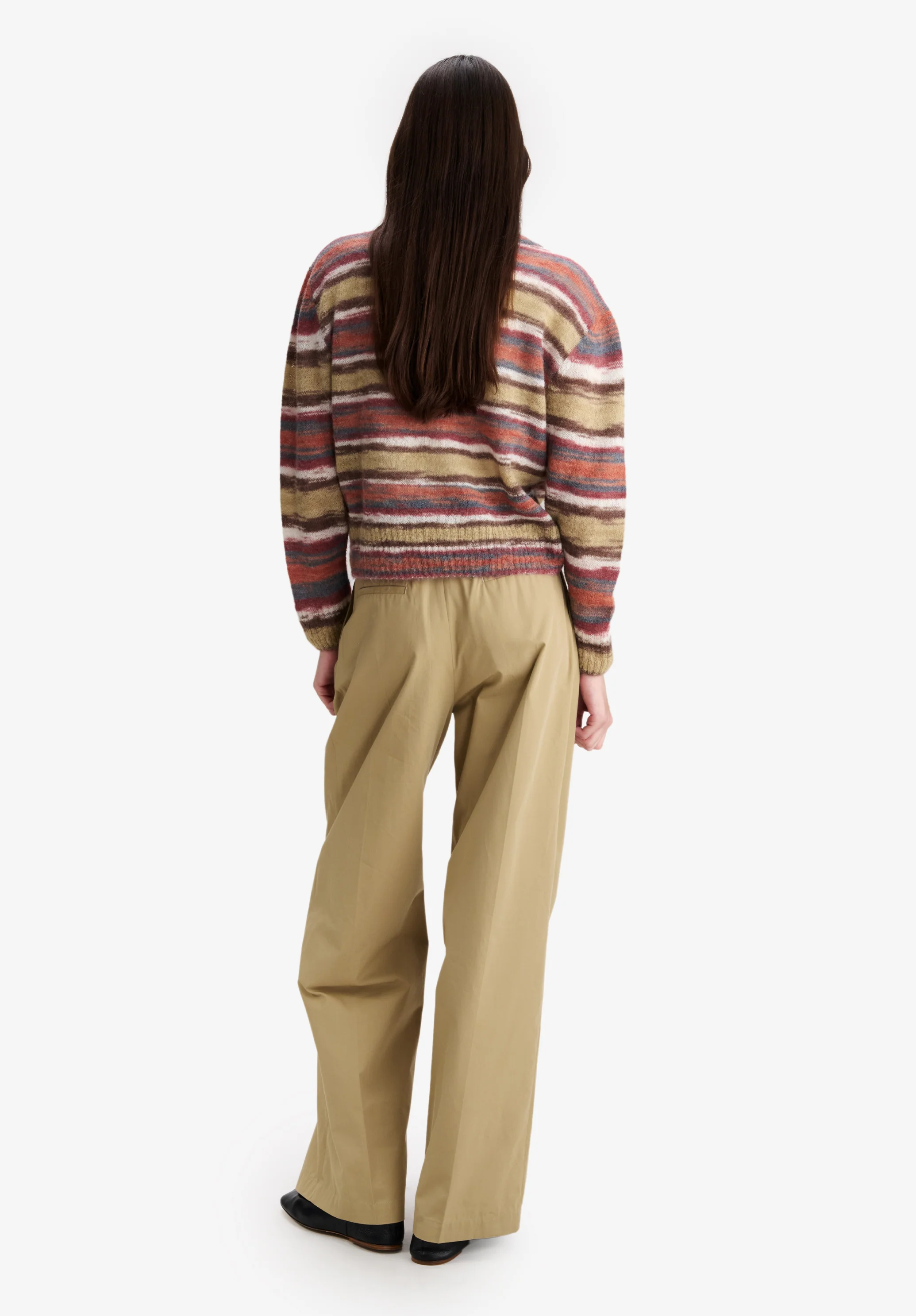 Striped brown alpaca sweater - Image 3
