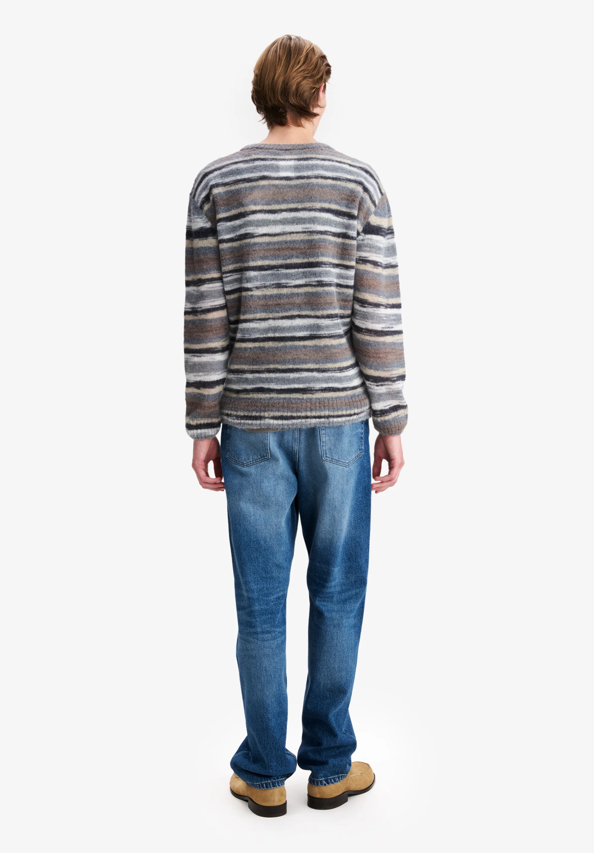 Striped grey alpaca sweater - Image 3