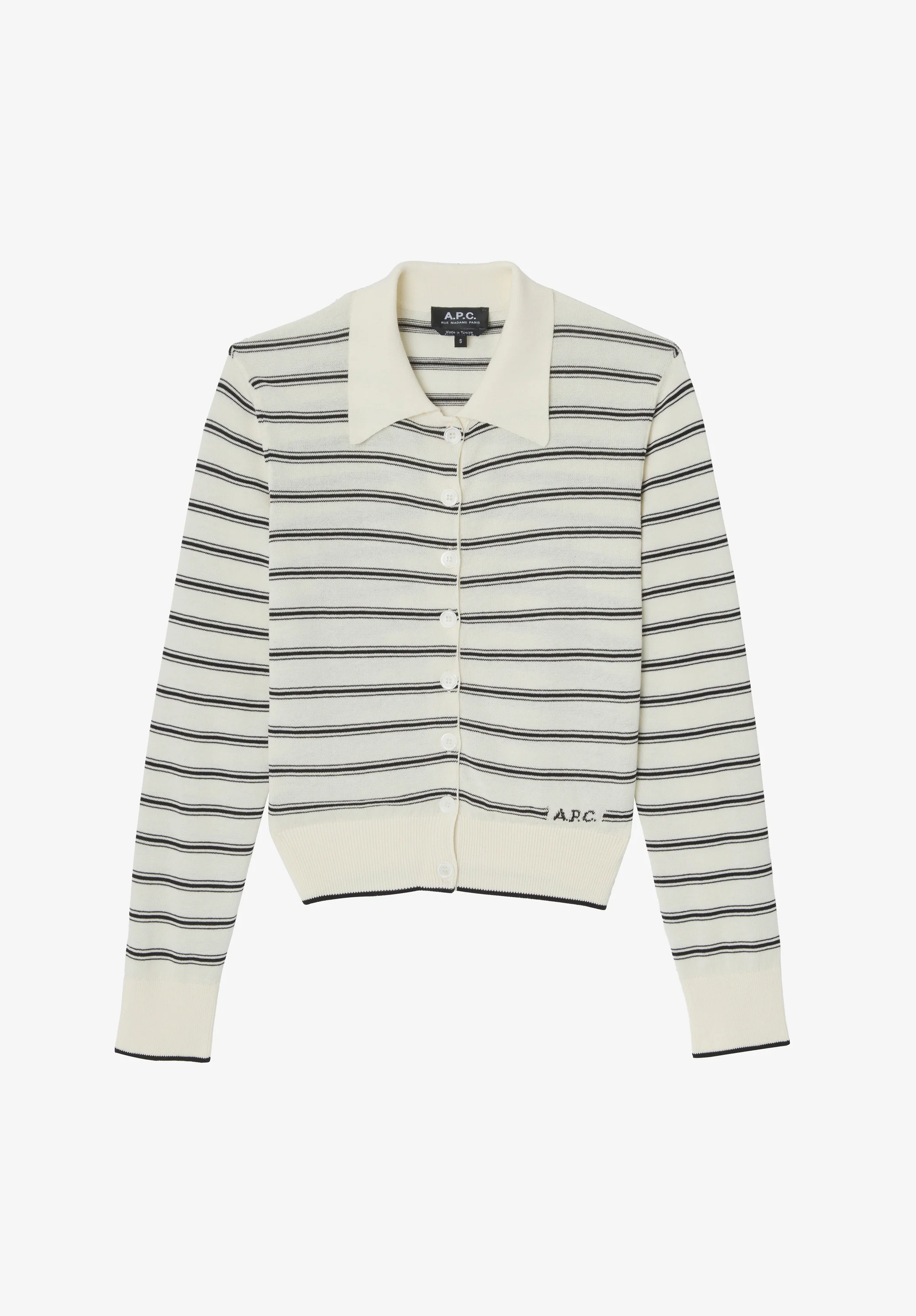 Striped polo cardigan