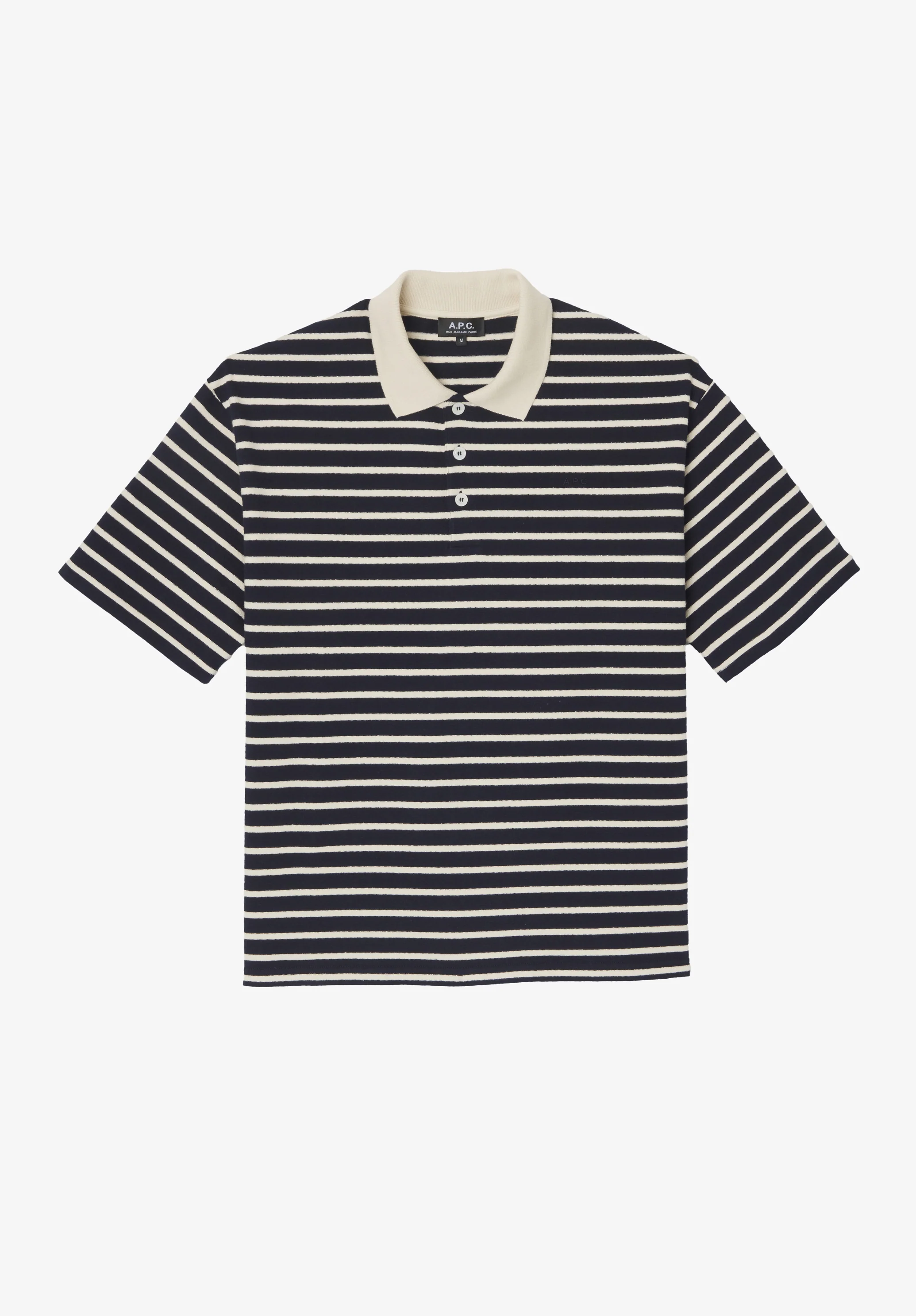 Striped polo shirt with contrasting collar