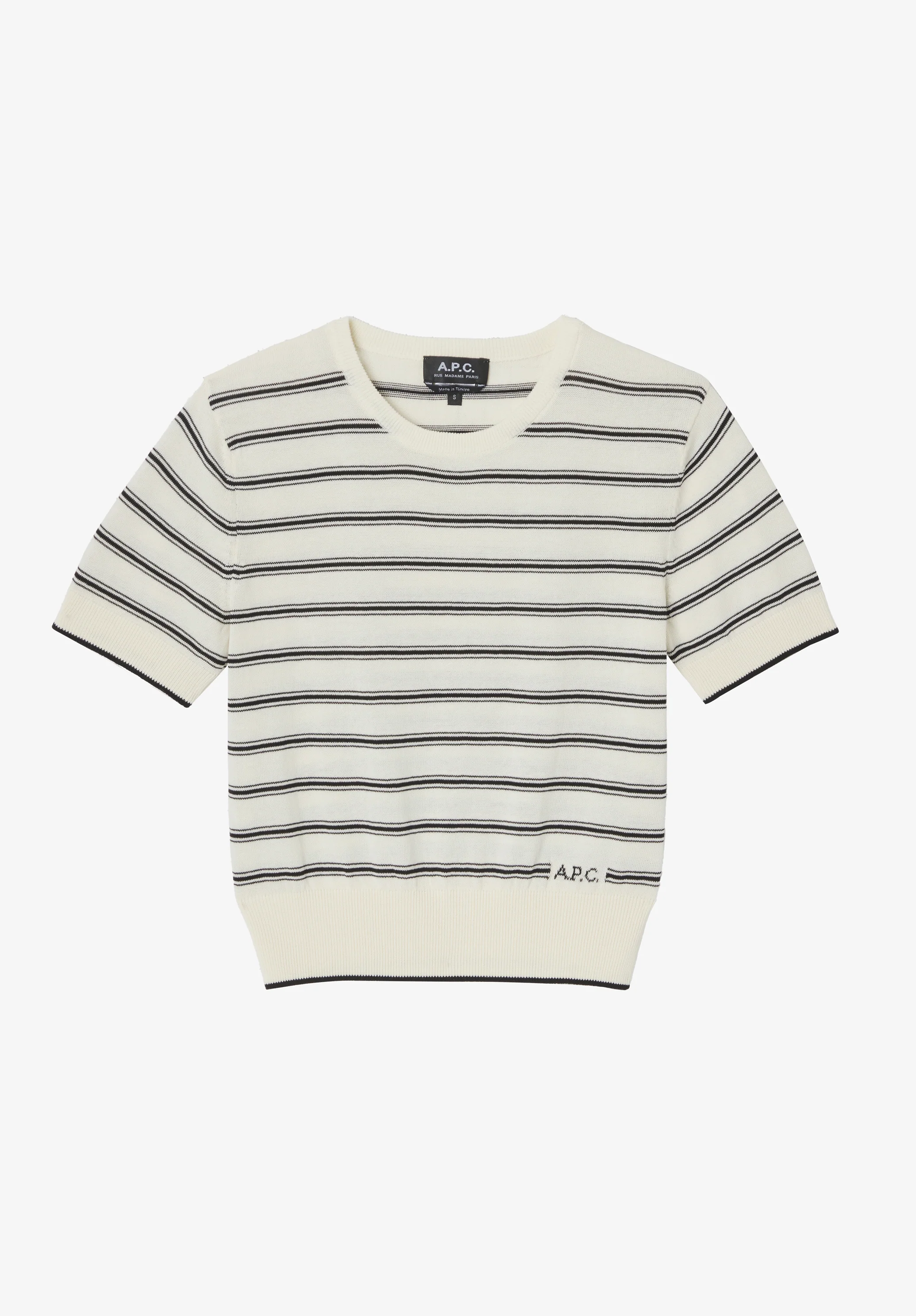 Striped short-sleeve top