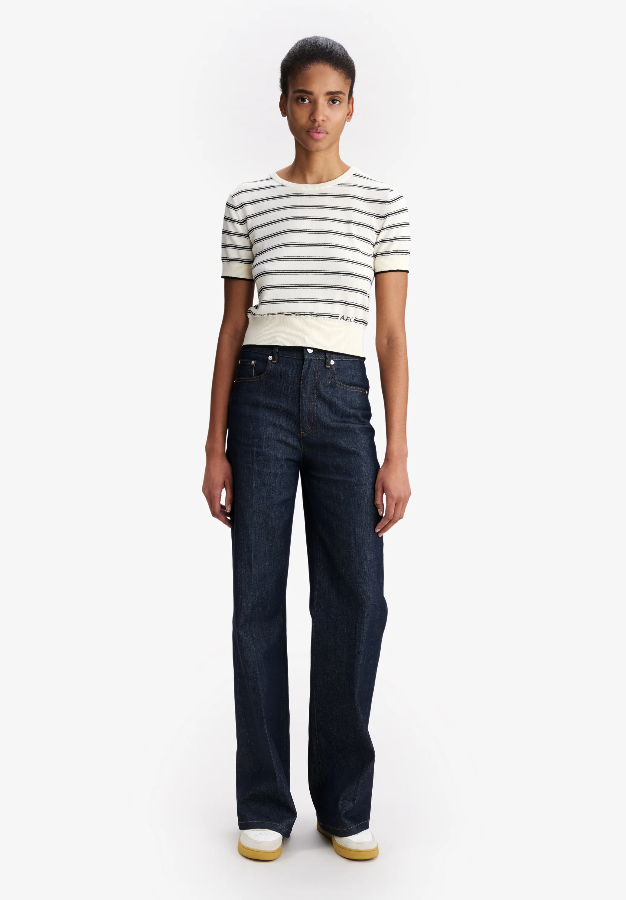 Striped short-sleeve top - Image 2