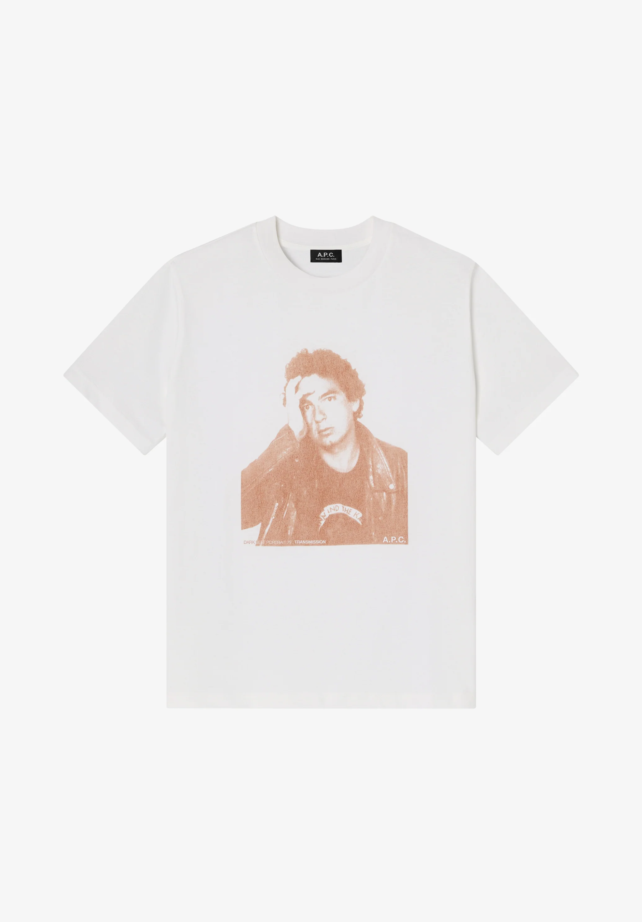 T-shirt printed with a photo of Jean Touitou
