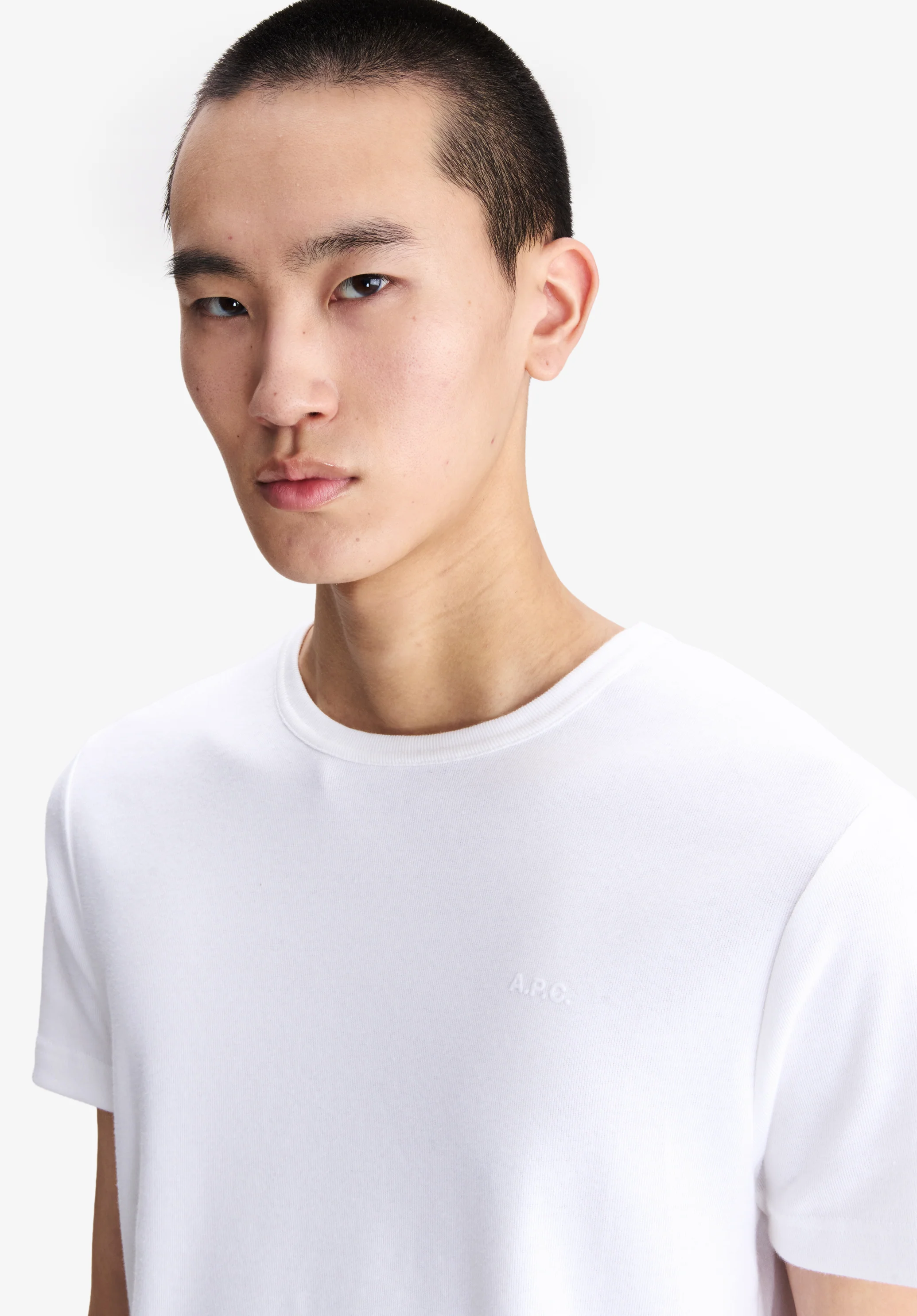 White t-shirt with A.P.C. micro-logo - Image 4