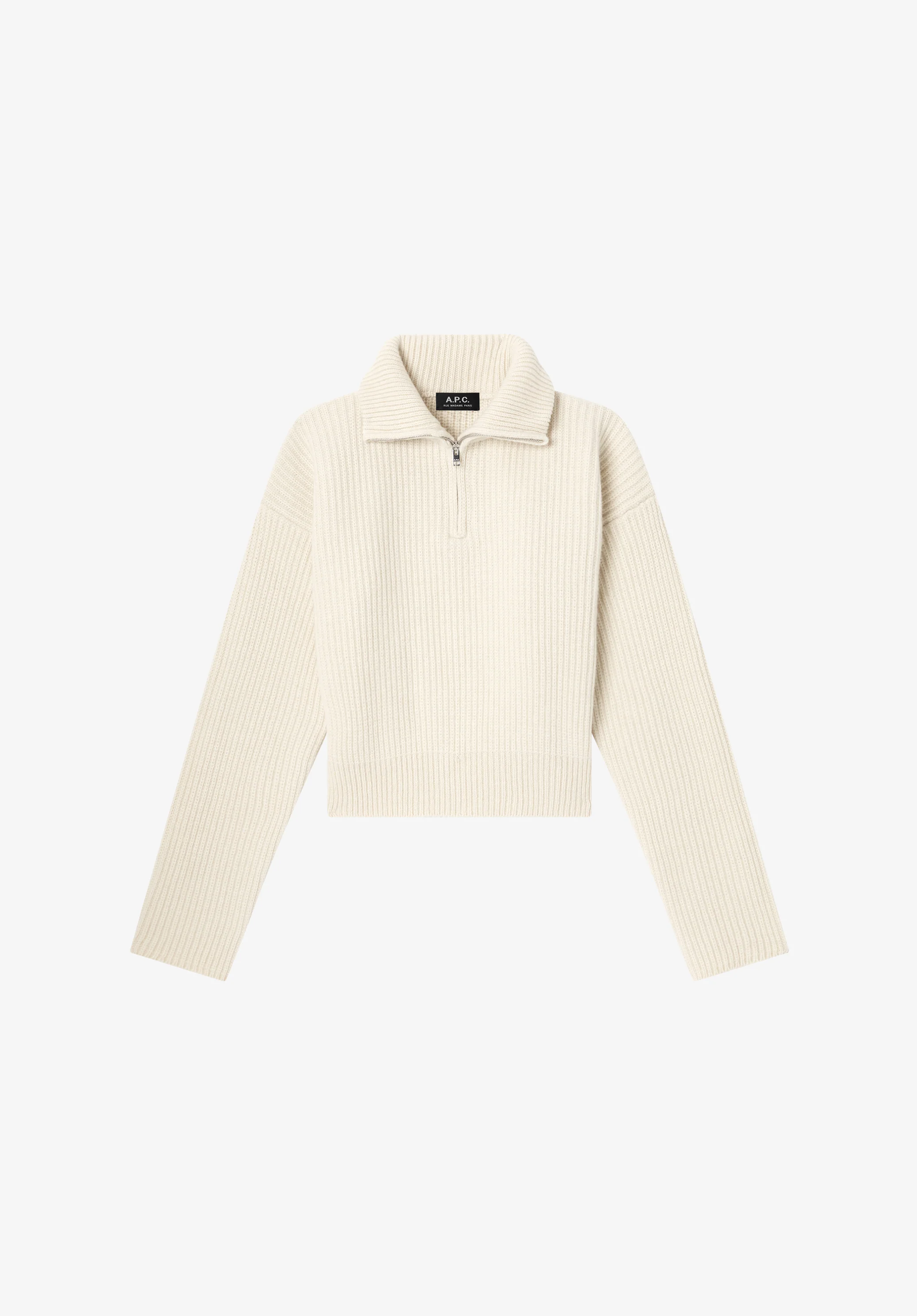 Wide-rib jumper with trucker collar