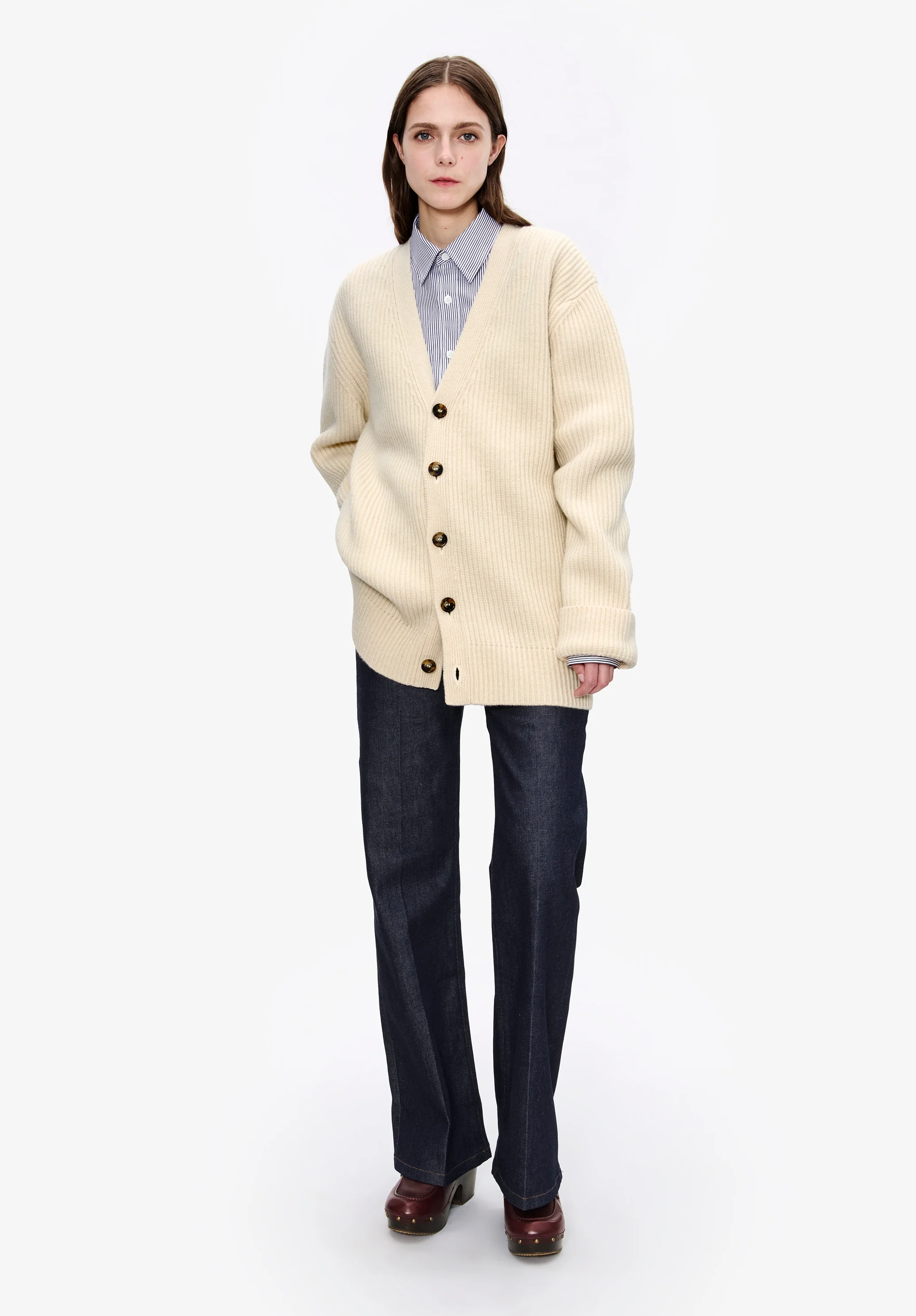 Wool-cashmere unisex cardigan